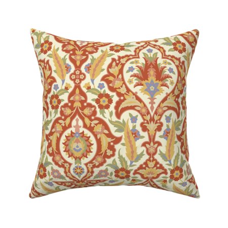 Indian Persian Damask Medieval Throw Pillow Cover W Optional