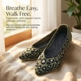 thumbnail image 6 of LANCROP Women's Pointed Toe Leopard Flats Slip On Mesh Ballet Flats Low Wedge Business Soft Shoes, 6 of 9