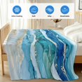 thumbnail image 4 of Teal Blue Ombre Cooling Blanket,Lightweight Breathable Summer Throw Blanket with Double Sided Cold Effect,Modern Coastal Ink Painted Abstract Picnic Blankets Bed Sheet for Hot Sleepers 50"x60", 4 of 8