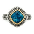 thumbnail image 5 of 925 Sterling Silver With Real 14kt London Blue Topaz Ring Size: 7; for Adults and Teens; for Women and Men, 5 of 6