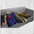 thumbnail image 5 of Universe Soft Flannel Fleece Throw Blanket, Galaxy Cosmos Wooden Bridge Panoramic View Celestial Space Print, Cozy Plush for Indoor and Outdoor Use, 70" x 90", Pale Brown Hot Pink, by Ambesonne, 5 of 5