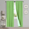 thumbnail image 3 of Gorgeous Home Linen Lime Green 1 Panel Solid Lined Backing Window Curtain Drape Rod Pocket Matte 35"Wide x 84"Long, 3 of 6