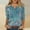 Blue, variant on 3/4 Sleeve Tops for Women 2024 Notched V Neck Plain T Shirts Casual Cute Three Quarter Length Dressy Blouses