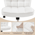thumbnail image 5 of Alden Design Modern Tufted Faux leather Armless Desk Chair for Home Office, White, 5 of 12