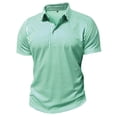 thumbnail image 6 of Timoontee Men's Fashion Short Sleeve Tee Collared Button Detail Printed Casual Durable All Season Easy Care Everyday Wear Green XXL, 6 of 9