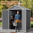 thumbnail image 3 of 6x4.6 FT Outdoor Resin Storage Shed with Floor, Lockable Double Door & Ramp, Waterproof Plastic Garden Shed with Window for Patio Backyard Bike Tools Grey, 3 of 8