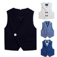 thumbnail image 6 of MXIEZI 2-15T Toddler Baby Boys Slim Fit V-Neck Dress Waistcoat Kids Formal Suit Vest for Suit or Tuxedo Wedding Party, 6 of 6