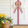 thumbnail image 6 of 78.74 x 10.62in Hot Pink Easter Bow Decoration, Imitation Linen Woven Ribbon, Bunny Egg Spring Wreath Accessory for Gift Wrapping, Hair, Clothing or Home Decor, 6 of 6
