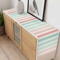 thumbnail image 4 of Peach Pink Green Ombre Table Runner - 108 Inch Long, Kitchen Dining Table Runner Dresser Scarves, Farmhouse Stripe Modern Farmhouse Decor for Coffee Tables Wedding Party Banquet, 4 of 8