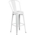 thumbnail image 3 of Commercial Grade 30" H White Metal Indoor-Outdoor Barstool with Back, 3 of 9