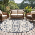 thumbnail image 5 of Boho Ethnic 6ft Round Rugs, Vintage Shabby Southwest Floral Motifs Washable Non-Slip Area Rugs for Living Room Bedroom Kitchen, Soft Low Pile Dining Room Kicthen Circle Carpet, Indoor Floor Rug, 5 of 9