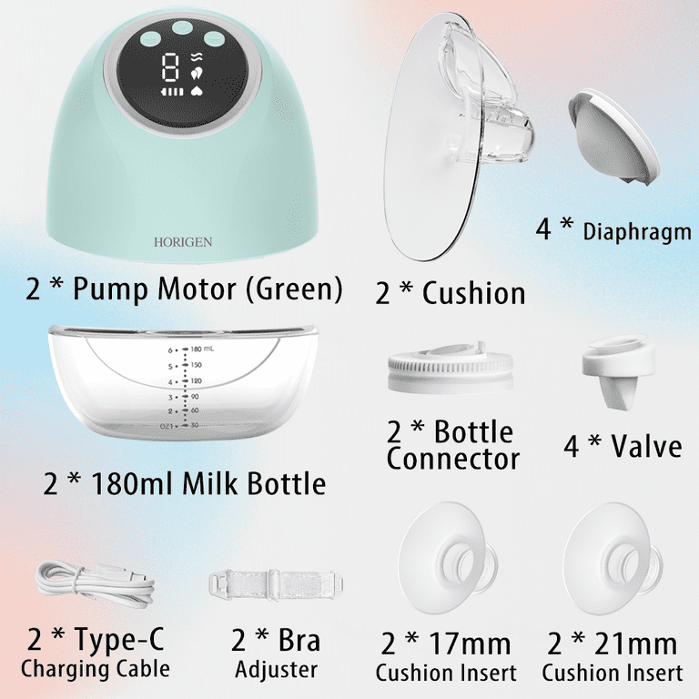Horigen Breast Pump 2267K Double Green Electric Wearable