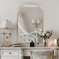 thumbnail image 1 of KOSSMAI Arch Wall Mirror with Metal Frame 24"X36" For Bathroom, Dining Room, Living Room, Entry Gold, 1 of 5