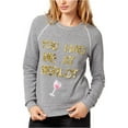 thumbnail image 2 of Bow & Drape Womens You Had Me At Merlot Sweatshirt, Grey, Medium, 2 of 2