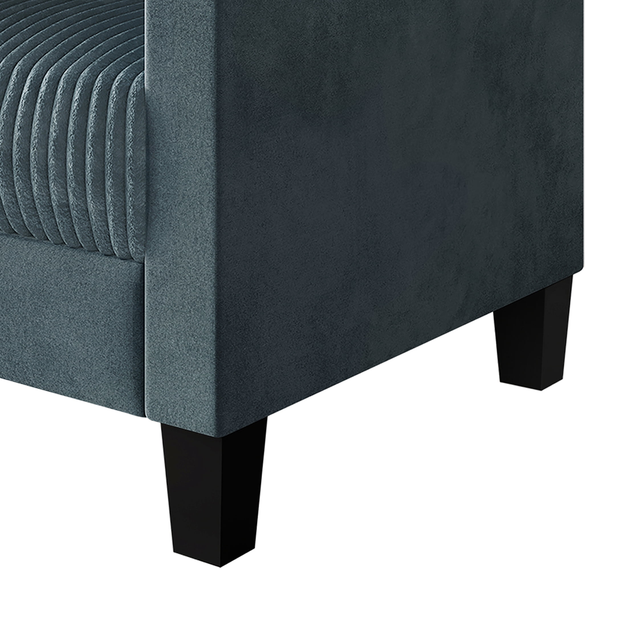 Castle Place Contemporary Corduroy Velvet Chair, Light Blue