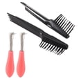 thumbnail image 3 of 4Pcs Hair Brush Cleaning Tool Comb Cleaning Hairbrush Hair Brush Cleaner Rake for Removing Dirt Home and Salon Use, 3 of 10