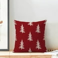 thumbnail image 3 of Christmas Pillow Covers 16x16 Inch Set of 2 Red White Christmas Tree Decor Throw Pillows Winter Xmas Holiday Outdoor Cushion Cases for Couch Bed Decorations, 3 of 6