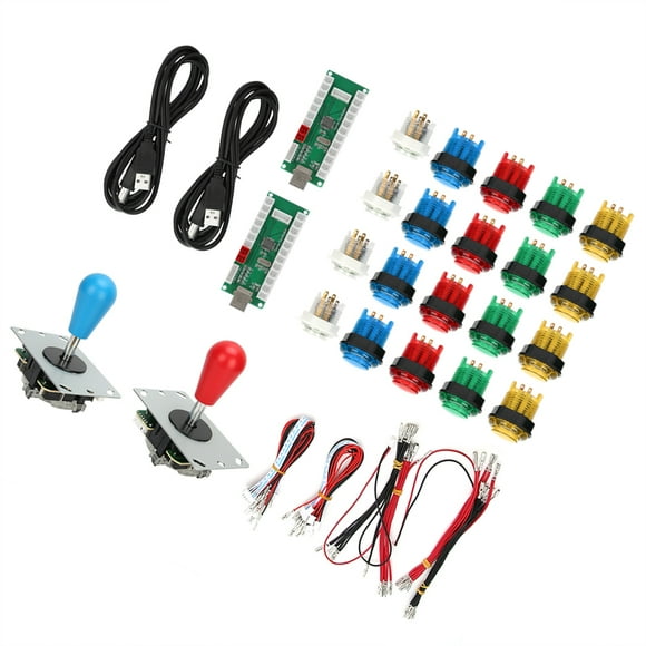 Game Rocker DIY accesorios botón de luz para Win10/Win8/Win7/Vista/XP/2000/98 (doble juego de lucha DIY colorido)