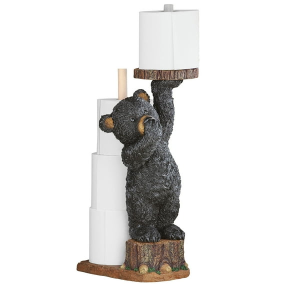 Collections Etc Northwoods Bear Cub Toilet Paper Holder, 22"H