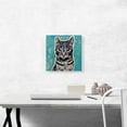 thumbnail image 4 of ARTCANVAS Egyptian Mau Cat Breed Teal Canvas Art Print - Size: 12" x 12" (0.75" Deep), 4 of 9