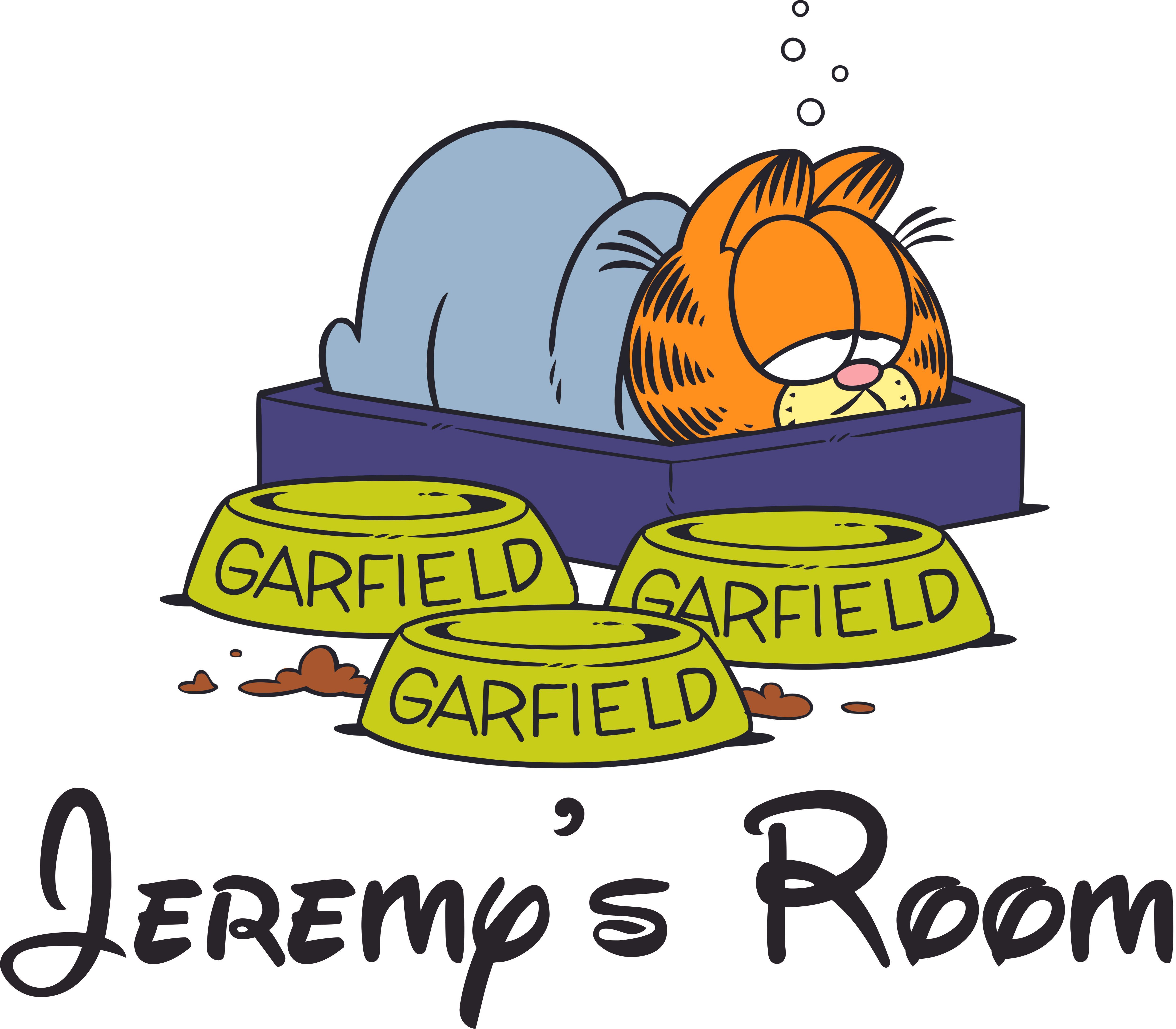 Garfield Custom Name Wall Decal Personalized Name & Initial Classic