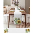 thumbnail image 6 of Hokiten Table Runners 48 Inches Long Dress Scarves, Sunflower Farmhouse Kitchen/Dining Table Runner, Short Coffee Tablerunners, Farmhouse Nature Garden Florals Watercolor 13x48 Inch, 6 of 7