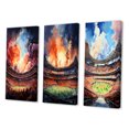 thumbnail image 3 of Designart "In Spotlight Sport Stadium wall art VI" Cityscapes Wall Art Set Of 3 - Multi-Color Stadiums Gallery Wall Set For Home Decor, 3 of 7