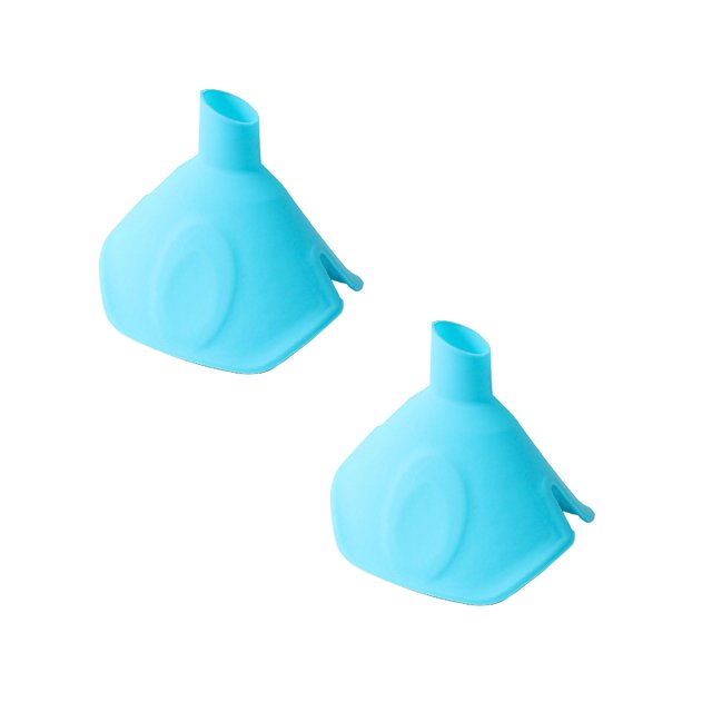 Oleegame 2PC Multi Functional Silicone Funnel And Hot Pot Clip Heat Bowl And Dish Clip With Small Aperture Kitchen Tool Blue