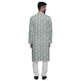 thumbnail image 3 of Atasi Mandarin Collar Printed Long Mens Kurta Pajama Set Boys Casual Wear, 3 of 4
