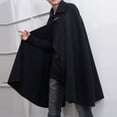 thumbnail image 3 of INCERUN Men's Punk Shawl Poncho Cloak Jacket Fleece Cape Long Coat Kaftan Outwear, 3 of 10