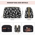 thumbnail image 2 of Gecko Lizard Black White Makeup Bag, Large Capacity Travel Cosmetic Bag for Women Girls- Travel Toiletry Bag Leather Portable Waterproof Makeup Case Organizer with Handle, 2 of 4