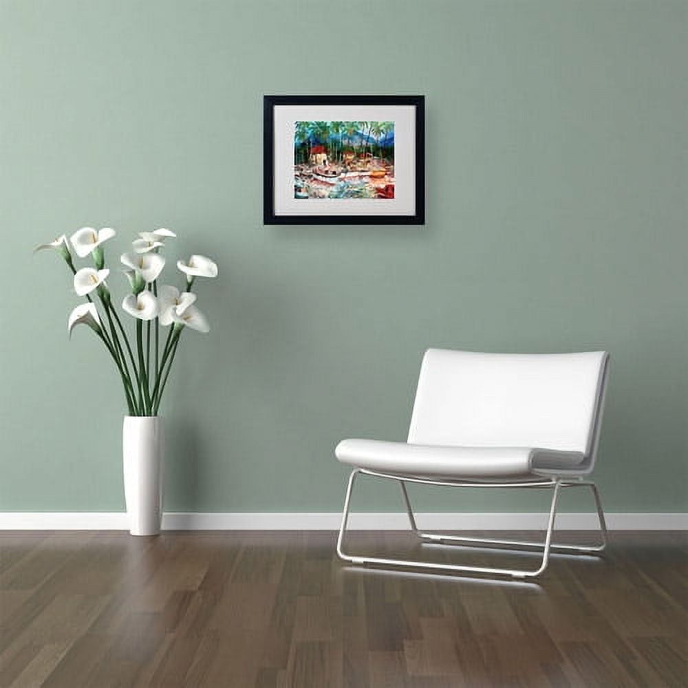 Trademark Fine Art "Lahaina Boats" Canvas Art by Manor Shadian, Black Frame