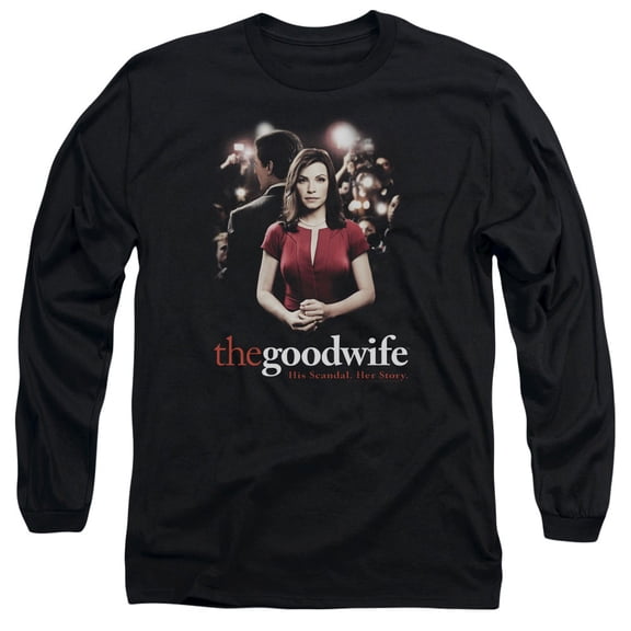 The Good Wife Bad Press Long Sleeve Adult 18/1 T-Shirt Black