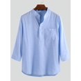 thumbnail image 4 of INCERUN Mens Summer Long Sleeve Casual Leisure Henley Shirts, 4 of 8