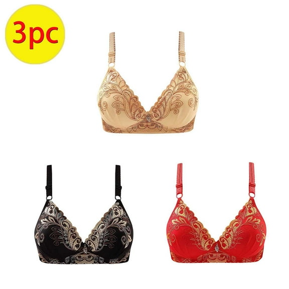 Loopsun Plus Size Bras for Women, Womens Comfortable Lace Breathable Bra Underwear No Rims Yellow S