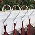 thumbnail image 2 of Haute Decor Stocking Scrolls Holiday Stocking Hanger, Silver Glitter (4 Pack), 2 of 4