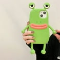 thumbnail image 2 of Men Women Super Funny Novelty Hotdog Sausage Mouth Big Eyes Green Frog Pink Frog Phone Case Soft TPU Silicone Rubber Phone Cover Compatible with iPhone 12 Pro Max, Full Body Protection -Pink, 2 of 7
