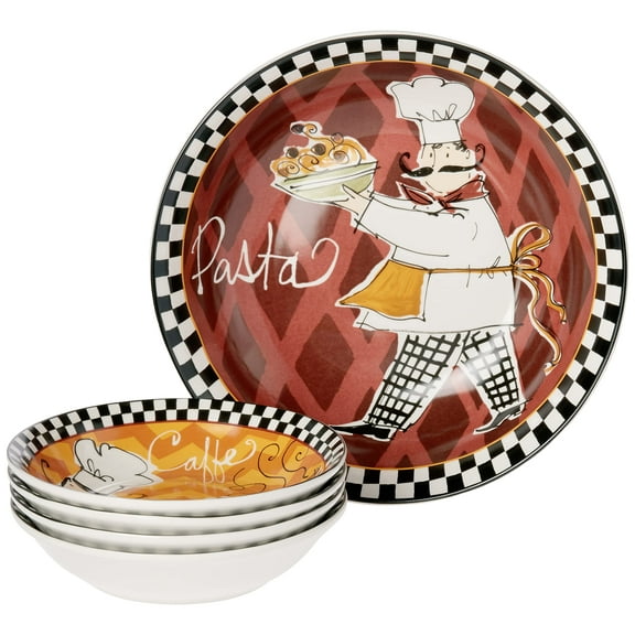 Certified International Corp 89234 Certified International Chefs on the Go Pasta Set, Multicolored, 5 Piece