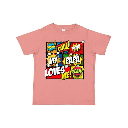 

Inktastic My Papa Loves Me Superhero Gift Toddler Boy or Toddler Girl T-Shirt