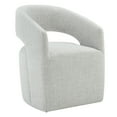 thumbnail image 2 of CHITA Modern Dining Chair with Caster Wheels & Open Back, Upholstered Dining Room Chairs, Fabric in Cloud, 2 of 14