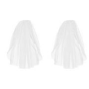2 Pack Bridal Short Veil Wedding Dresses for Bride Length Veils Brides Decor Headdress Elegant Mesh Prop Pearl Miss