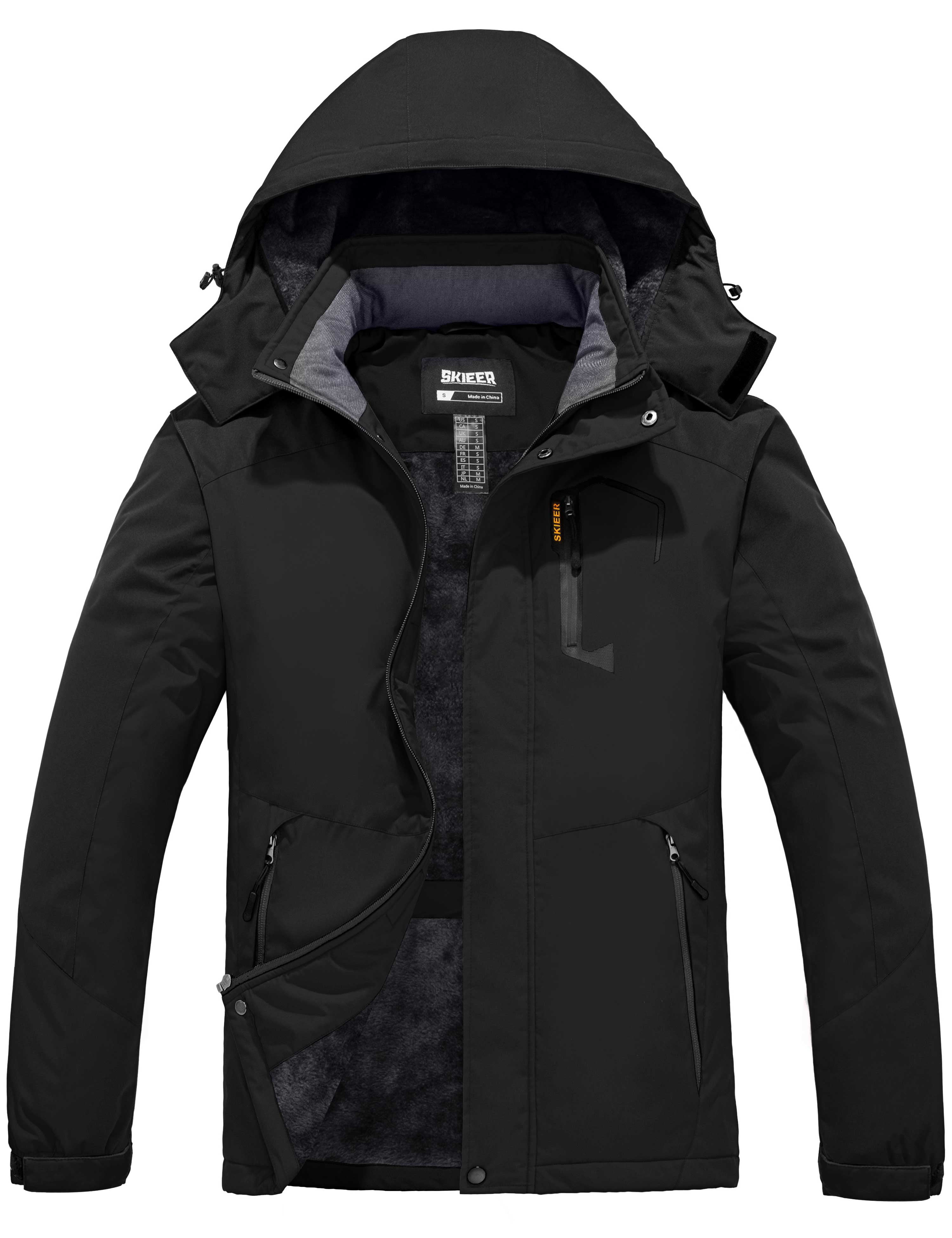 Skieer Men's Plus Size Ski Coat Waterproof Snow Jacket Winter Outerwear ...