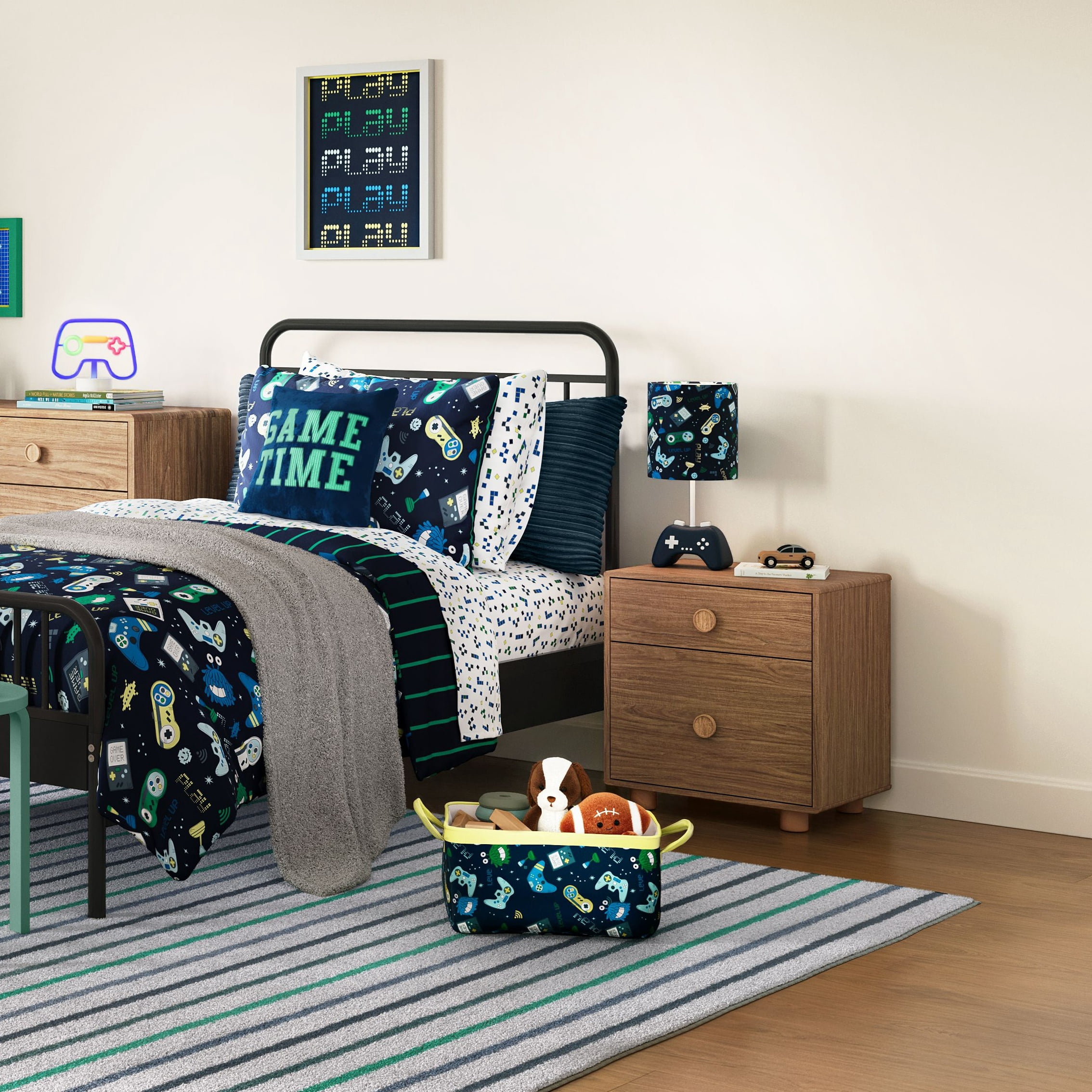 Mainstays Kids Two Drawer Nightstand, Warm Walnut