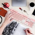 thumbnail image 6 of Merdia Hot Swappable Full-size Wired Gaming Keyboard, Pink & White, 6 of 7