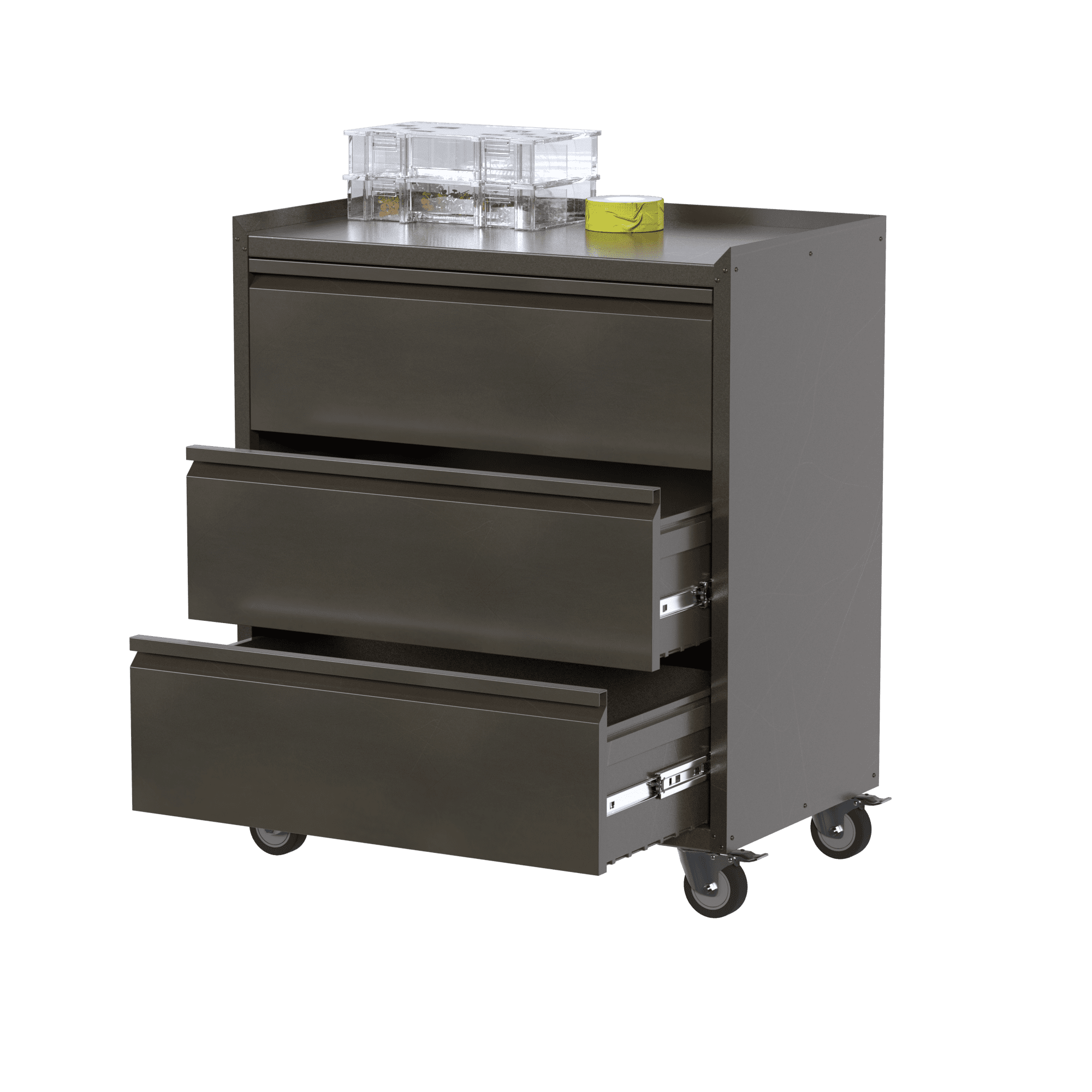 GangMei Vintage Metal Tool Chest with Wheels, Garage Storage