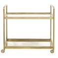 thumbnail image 1 of Home Fare Brushed Gold and Glass Bar Cart, 1 of 1