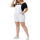 thumbnail image 4 of Overoles cortos de mezclilla para mujer de tallas grandes Agnes Orinda con dobladillo enrollado y bolsillo 1X blanco, 4 of 6