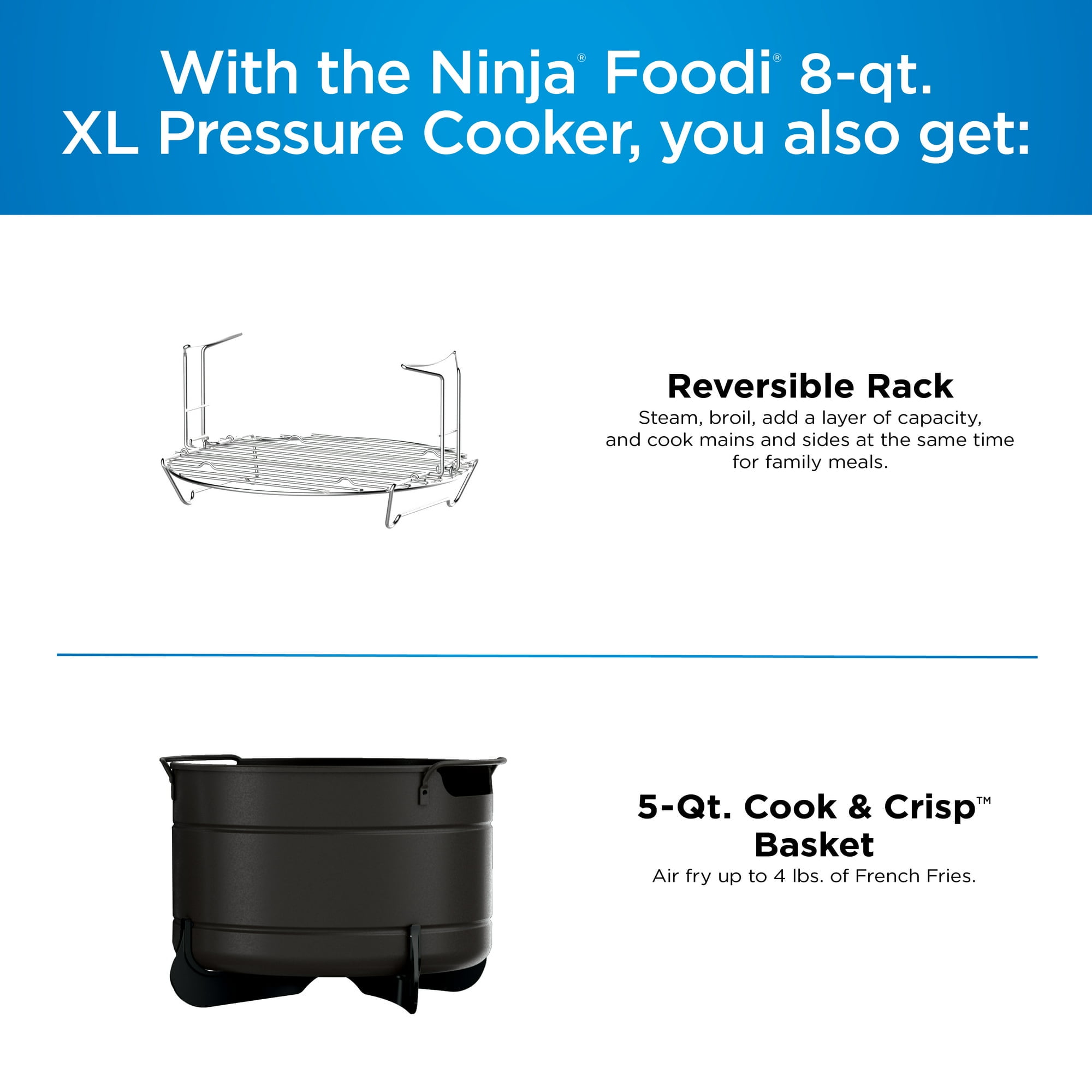 Restored Ninja Foodi 8in1 MultiCooker Pressure Cooker and Air Fryer 6.5  Quart (Refurbished) 