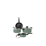 7 Piece Nonstick Aluminum Pots And Pans Cookware Set, Green