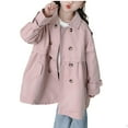 thumbnail image 2 of NAISIBABY Girls Trench Jacket with Notched Lapel 6T, British Style Double Breasted Long Sleeve Fall Mid-Length Fashion Coat Pink(2-12T), 2 of 7